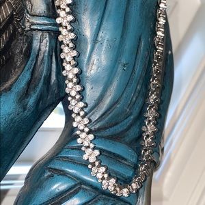 St John necklace with white sparkly crystals